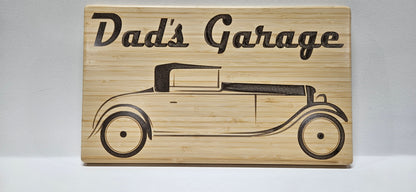 dad's garage plaque, dad's garage certificate