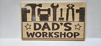 dad's workshop plaque, dad's workshop certificate