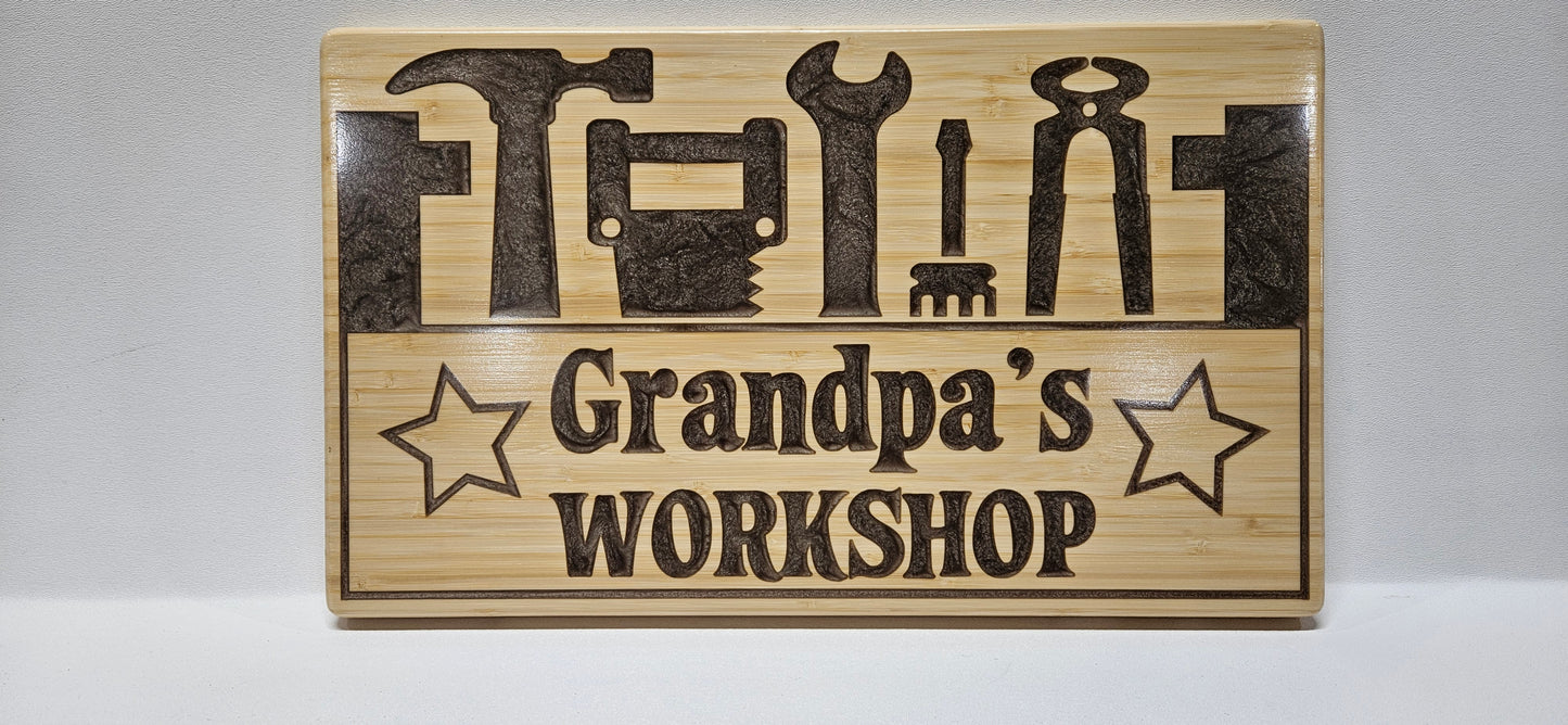 Grandpa's workshop plaque, Grandpa's workshop certificate