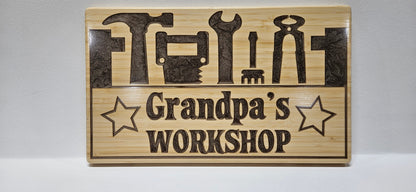 Grandpa's workshop plaque, Grandpa's workshop certificate