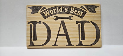 world's best dad plaque, tool design