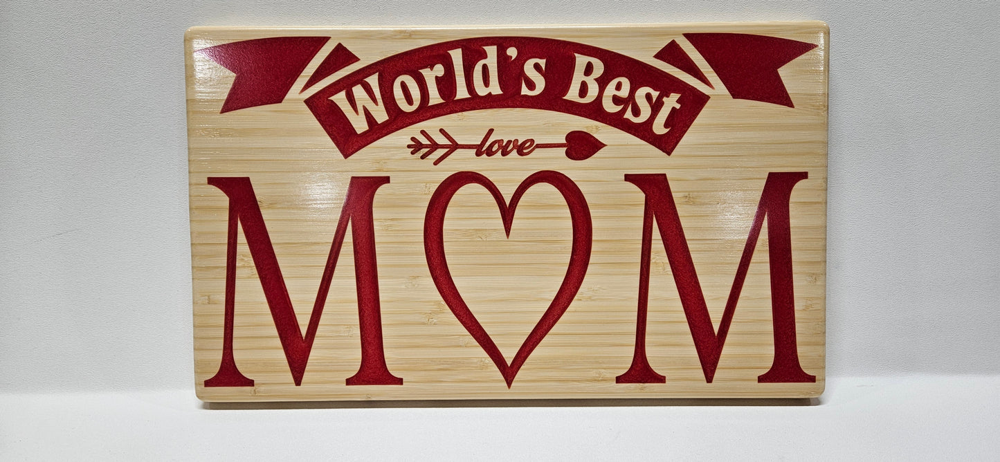 World's best mom plaque, heart design