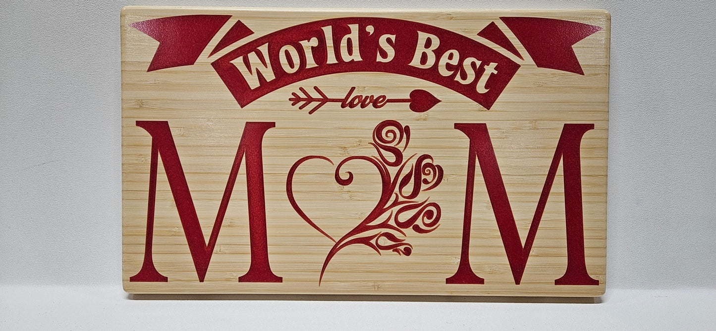 Wold's best mom plaque, rose design