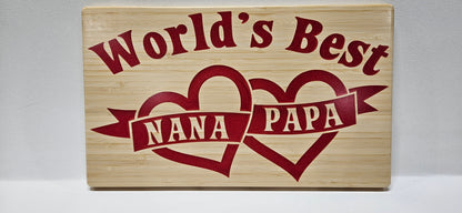 world's best nana and papa plaque, world's best nana and papa certificate