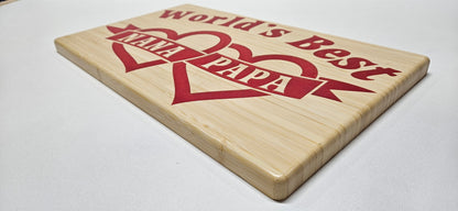 world's best nana and papa plaque, world's best nana and papa certificate, side view