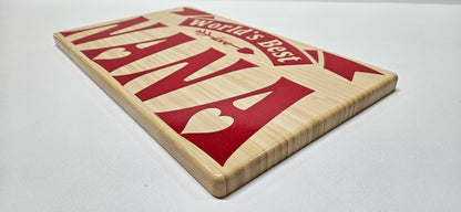 world's best nana plaque, world's best nana certificate, world's best nana sign, side view
