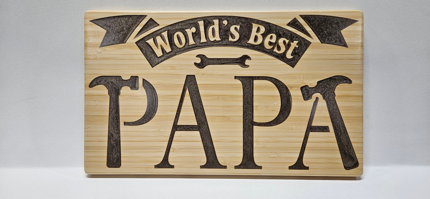 world's best papa plaque, world's best papa certificate, tool design