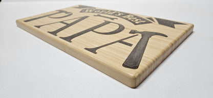 world's best papa plaque, world's best papa certificate, tool design, side view