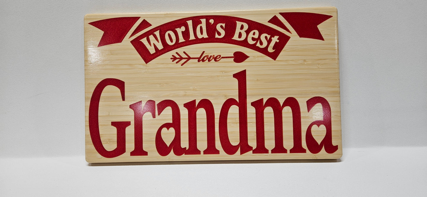 world's best grandma plaque, world's best grandma certificate, world's best grandma sign